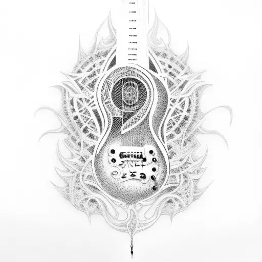 7 String Burning Guitar