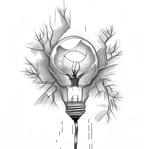 Broken Bulb With Tree