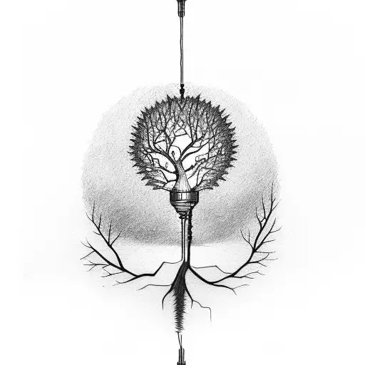 Broken Bulb With Tree Inside