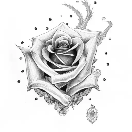 Rose With A Dragon Around The Stem