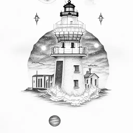 A Lighthouse Wrapped With A Rosary