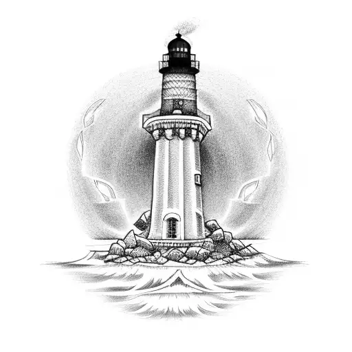 Rosary Wrapped Around A Lighthouse