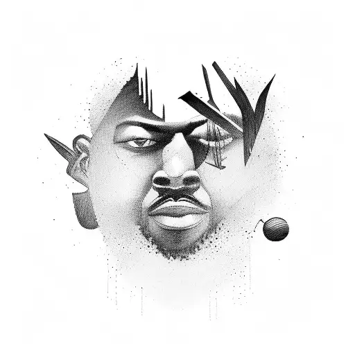 Man With A Machete Fighting A Very Tall Black Man