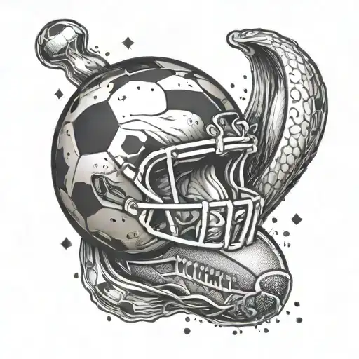 An Aquarius Symbol Intertwined With A Football And A Subtle Nod To Fatherhood