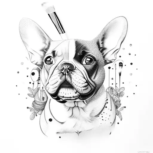 Girly French Bulldog And Makeup