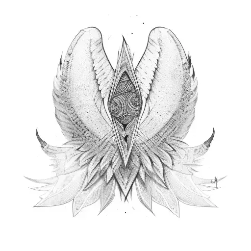 Wing With Tribal Feather