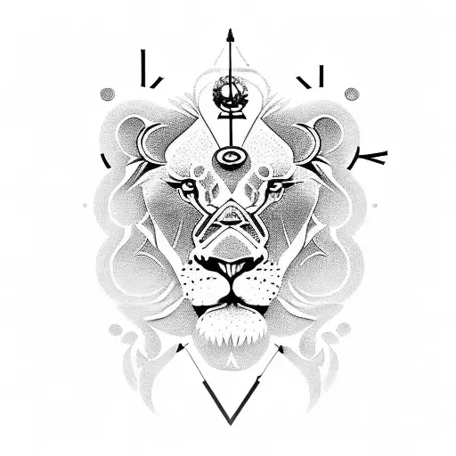 Lion Eagle And Clock