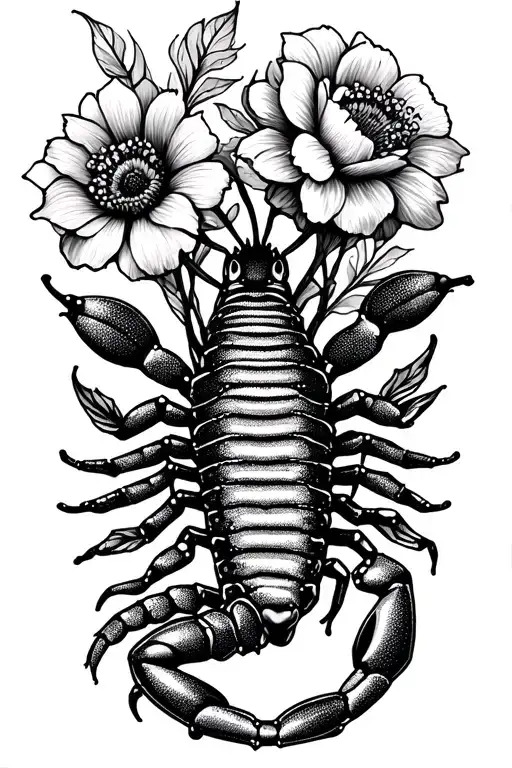 Flowers And Scorpion Feminine