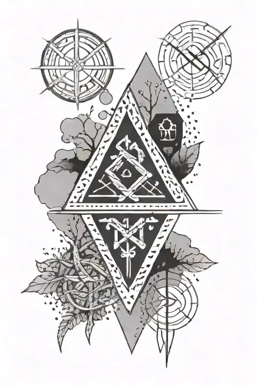 Create A Minimalist Tattoo Featuring Runes That Represent The Client's Favorite Norse Gods