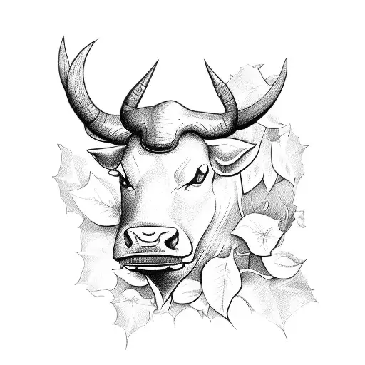 Bull With Ivy