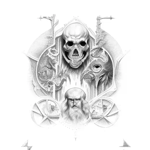 Tattoo Sleeve Comprised From The Biblical Artworks Of Artist Gustav Dore