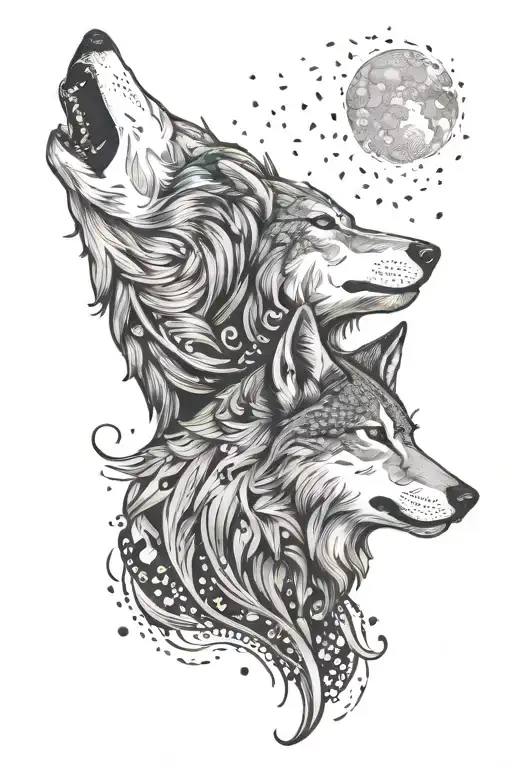 Shiv And Wolf Howling Together Face