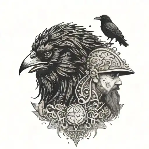 The Raven And The Viking's Head