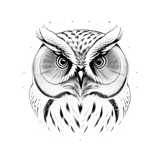 Owl Standing On Woodstick