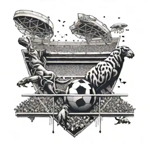 A Football Stadium Filled With Different Animals Cheering In The Stands