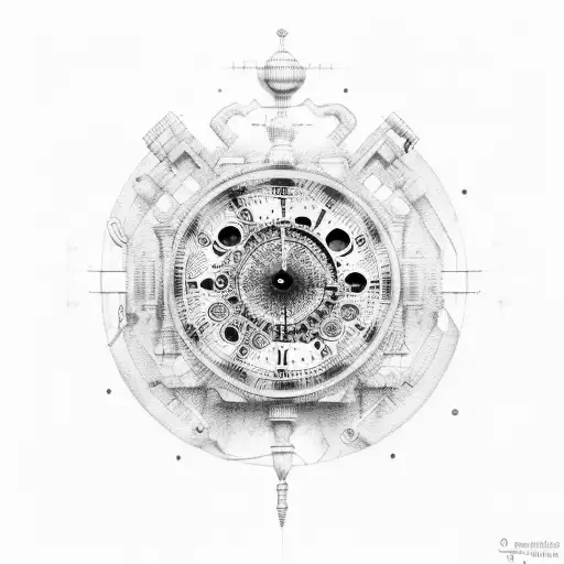 Biomechanic Blue Eye And Ancient Roman Clock