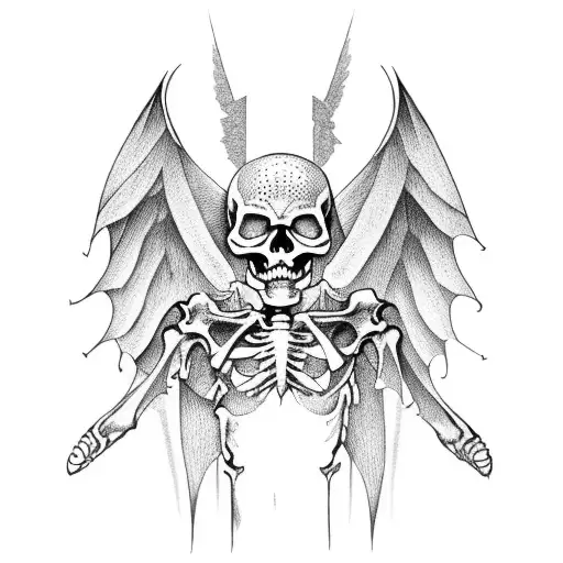 Skeleton With Bat Wings
