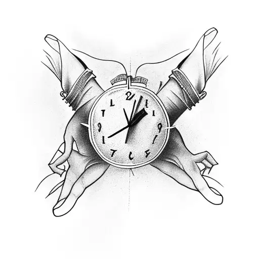 Clock With Arm And Foot Having A Fun In His Hand