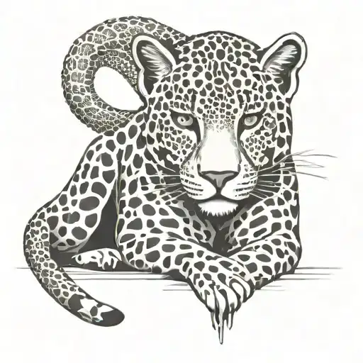 Jaguar With Infinite Symbol Intertwined