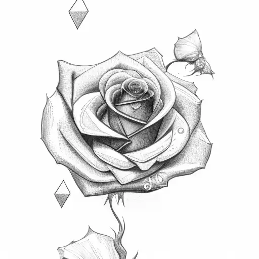 The Letters 'Faye' And 'Max' Written Inside A Basic Rose Design