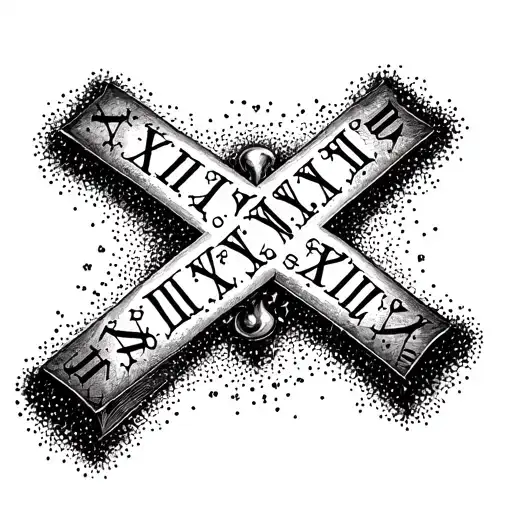 A Cross With Roman Numerals Representing Important Dates In Your Life