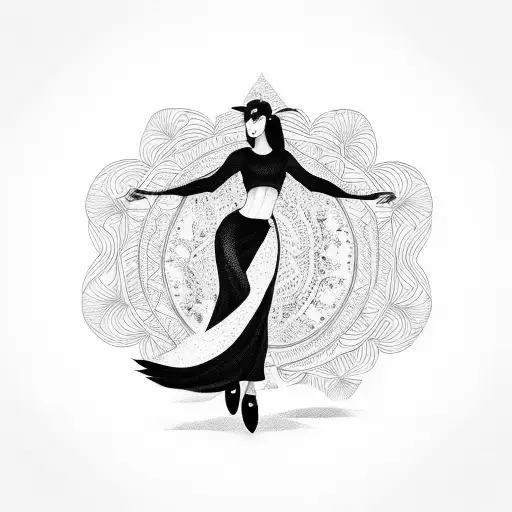 A Beautiful Woman In All Black Dancing Portraying As A Image Of Karma