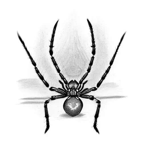 Spider Upside Down With Accesories Around