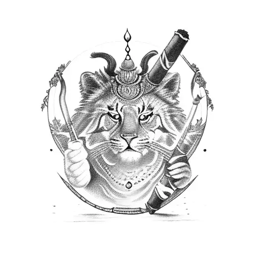 Shiva Smoking On Mountain