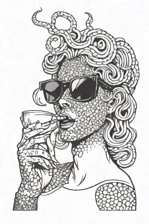 Medusa Sunglasses Cigarette Being Consumed