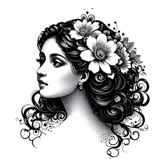Floral Lady Head