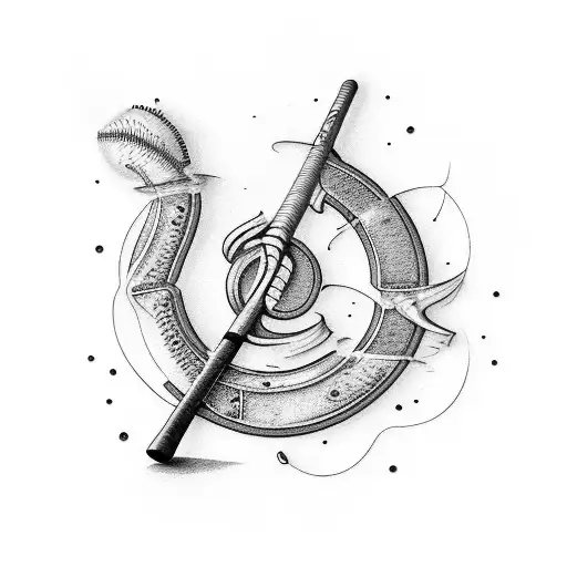 Initials Jhs With A Baseball Bat And Fishing Rod