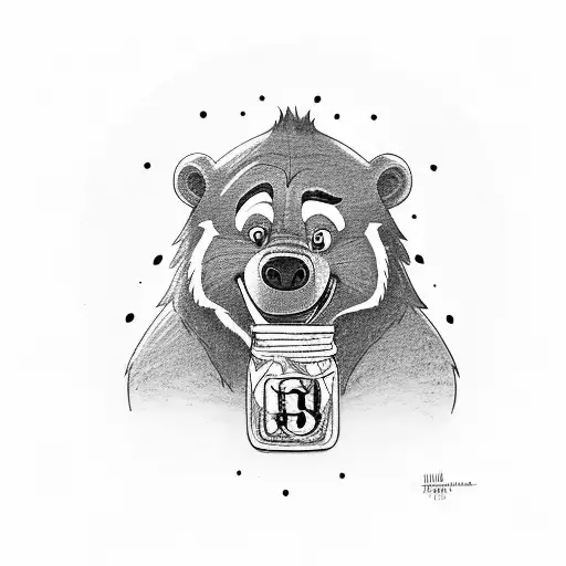 Baloo From The Jungle Book Holding A Jar Of Hiney