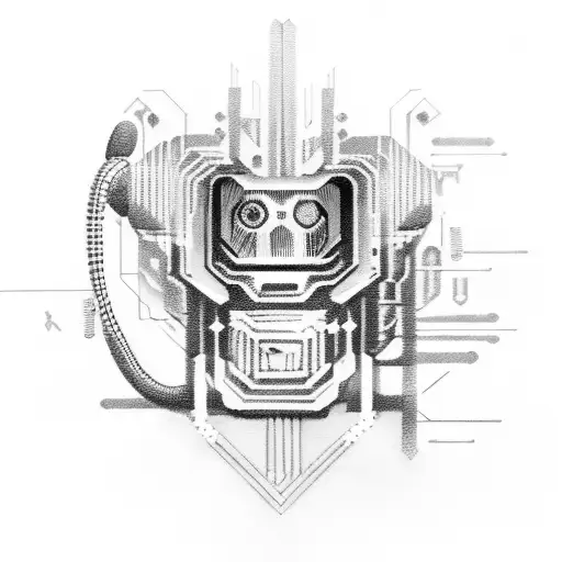 Cyberpunk Robot In The Shadow