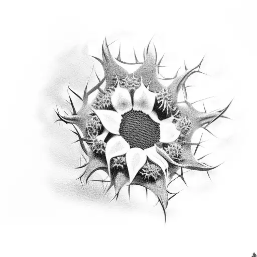 Crown Of Thorns With Sunflowers