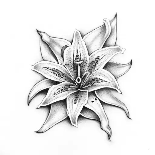 Roman Numeral Three With Lillies