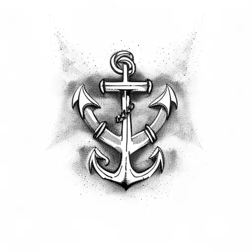 Anchor With Spikes And Chains Arm