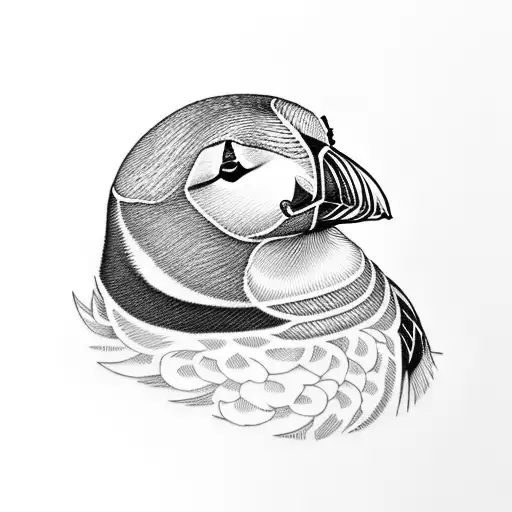 Puffin With Irish Triquerta