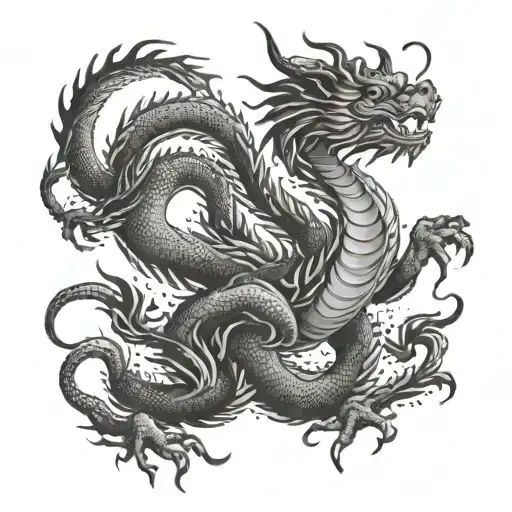 Chinese Dragon Upward Flying