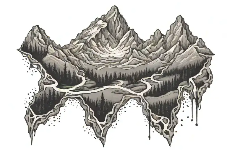 An Intricate Hiking Trail Winding Through A Mountain Range