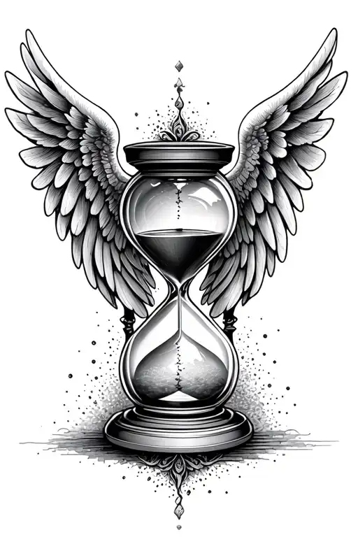 Hourglass And Angel Wings