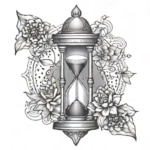 Mandala Hourglass With Wilting Lotus Flower