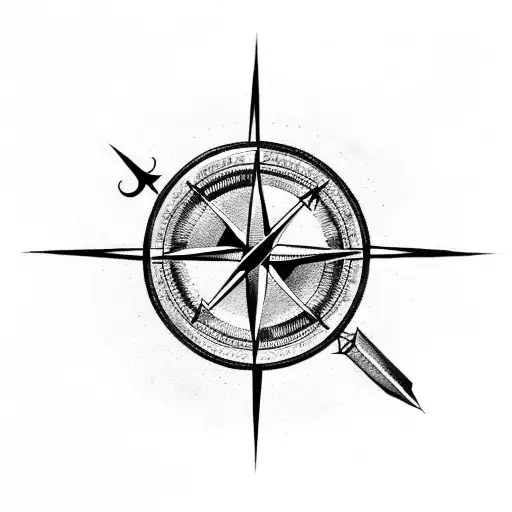 Modern Compass With The Sword