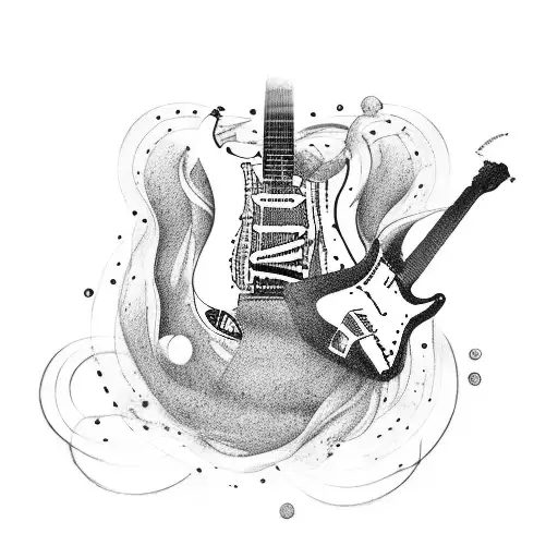 Stratocaster Guitar With Strings Forming Edoardo And Davide Names