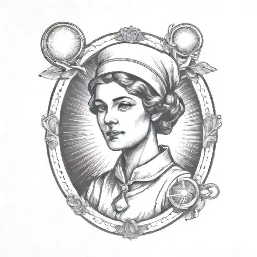 A Tarot Card Design Featuring A Nurse Symbolizing Healing And Care