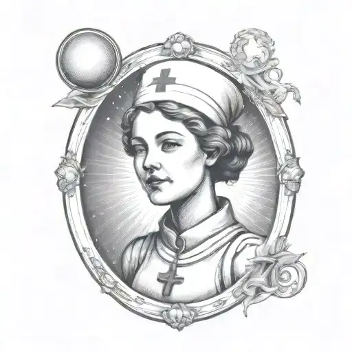 A Tarot Card Design Featuring A Nurse Symbolizing Healing And Care