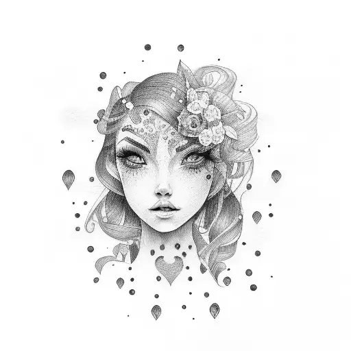 Water Color Pretty Girl