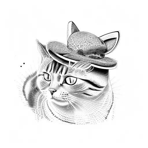 A Cat With A Mashroom Hat