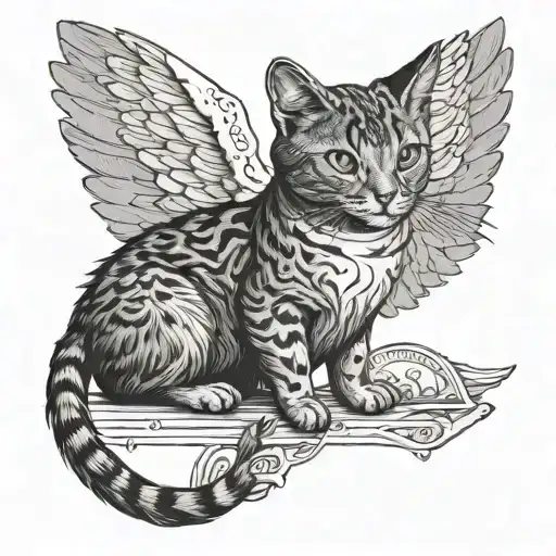 A Veterinarian Holding A Cat With Angel Wings