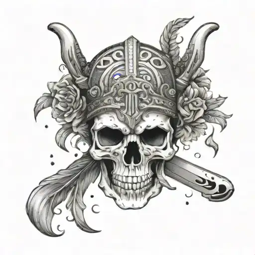 Ancient Hungarian Warrior Skull Adorned With Mystical Symbols