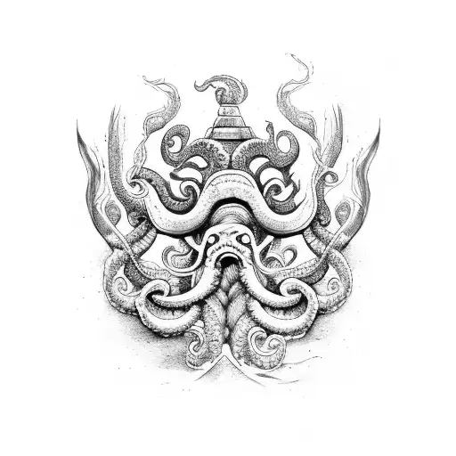 Kraken Devorando Un Barco Vikingo